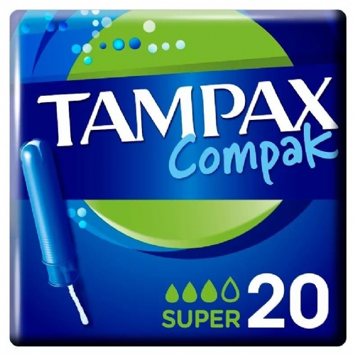 Tampax compak tampon 100%algodon (22 unidades super)