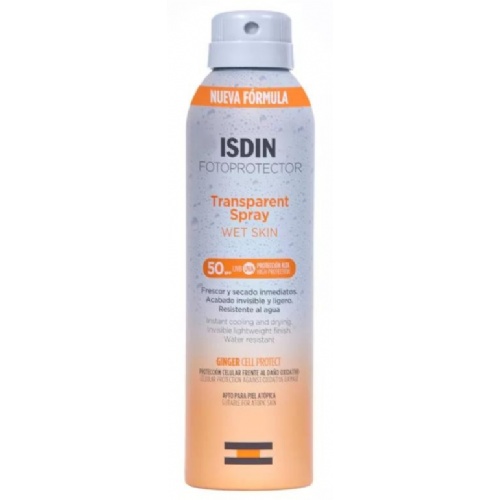 Fotoprotector isdin spf-50 spray transparent wet skin (250 ml)