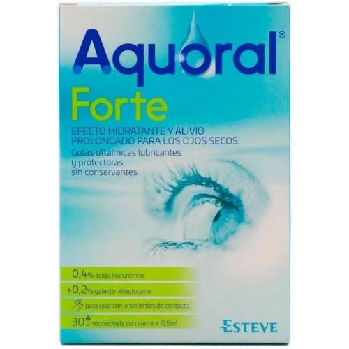 Aquoral forte - gotas oftalmicas lubricantes esteriles (0.5 ml 30 monodosis)