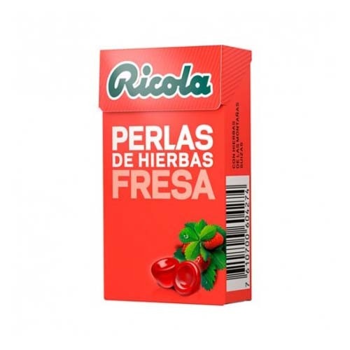 Ricola perlas sin azucar (1 envases 25 g sabor fresa)