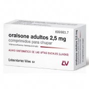 ORALSONE  ADULTOS 2,5 mg COMPRIMIDOS PARA CHUPAR, 12 comprimidos