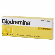 BIODRAMINA 50 mg COMPRIMIDOS , 4 comprimidos